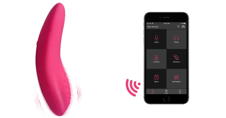 The Enjox Kite Remote Panty Vibrator allows partners to control it remotely from their cell phones!