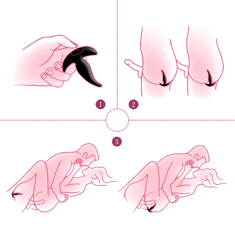 Boom beginner anal plug play options, demonstrating solo use, male-male interaction, and male-female intimacy for versatile stimulation experiences.