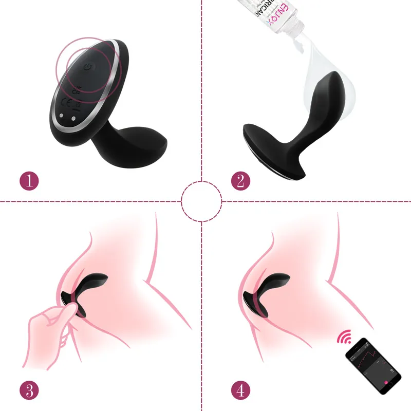 Step-by-step guide for using the BoomPro electric shock butt plug, including applying lubricant, inserting the plug, and controlling via app for a customized experience.