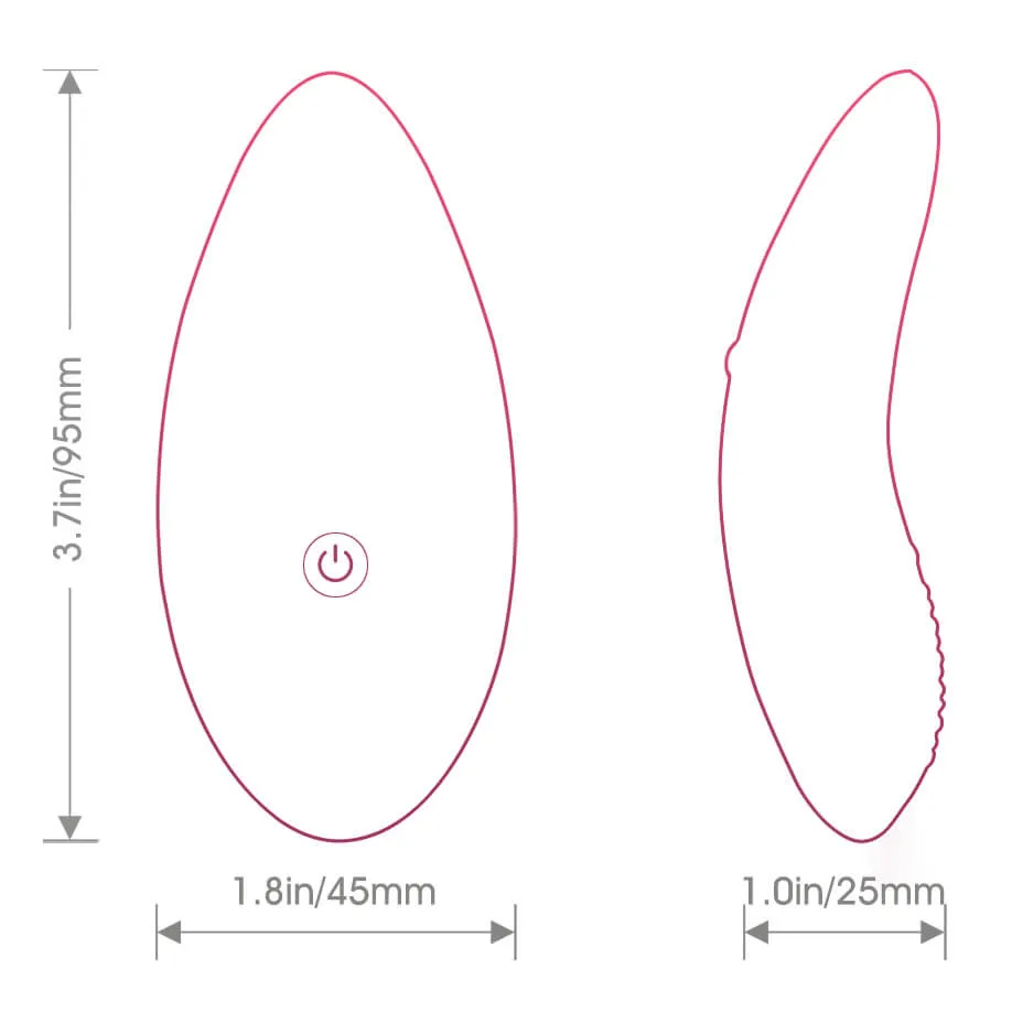 Kite Vibrating Panty size dimensions: 3.7 inches long, 1.8 inches wide, 1.0 inch thick for comfortable fit.